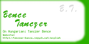 bence tanczer business card
